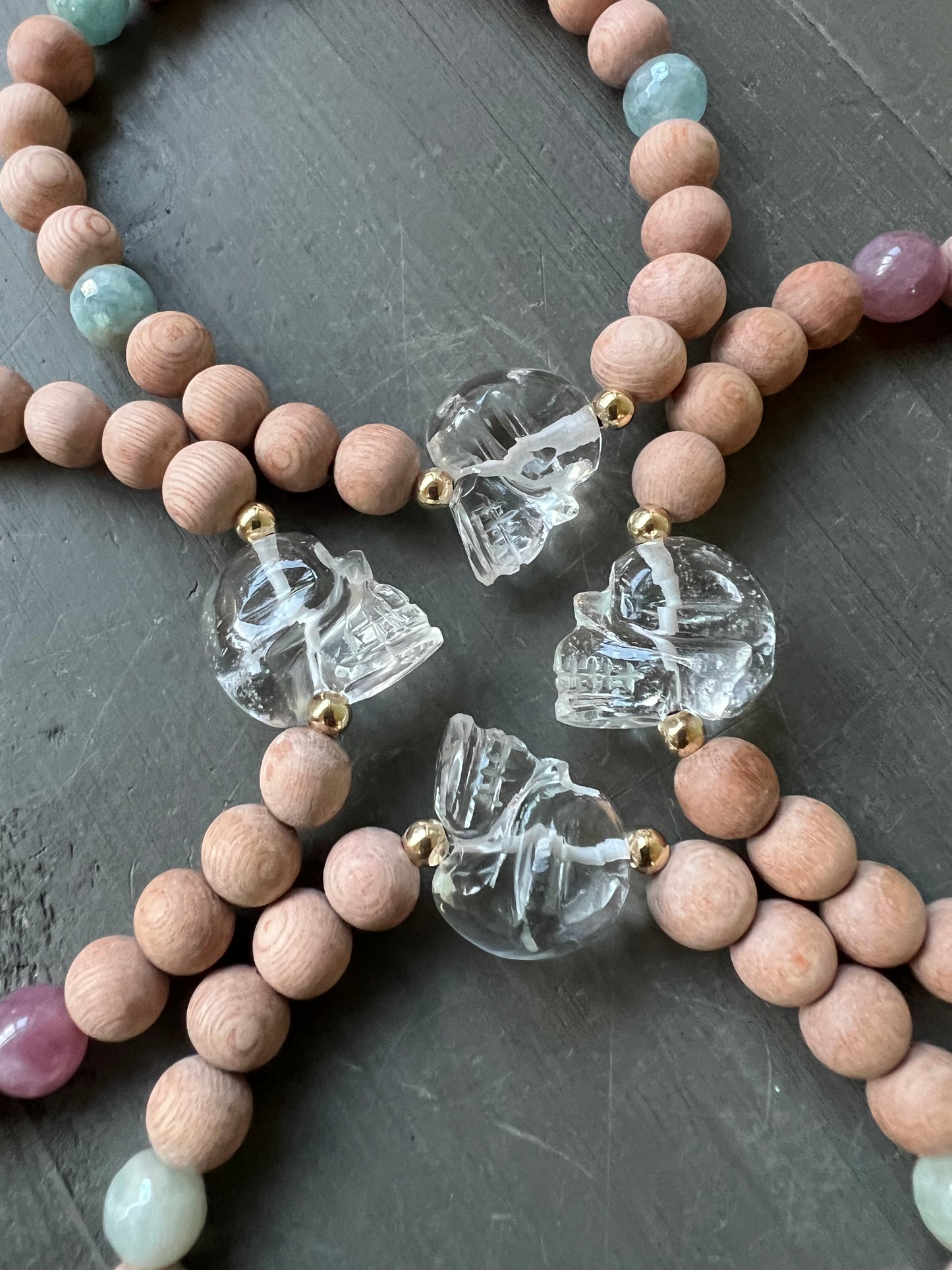 CUSTOM Single Himalayan Quartz skull bracelet