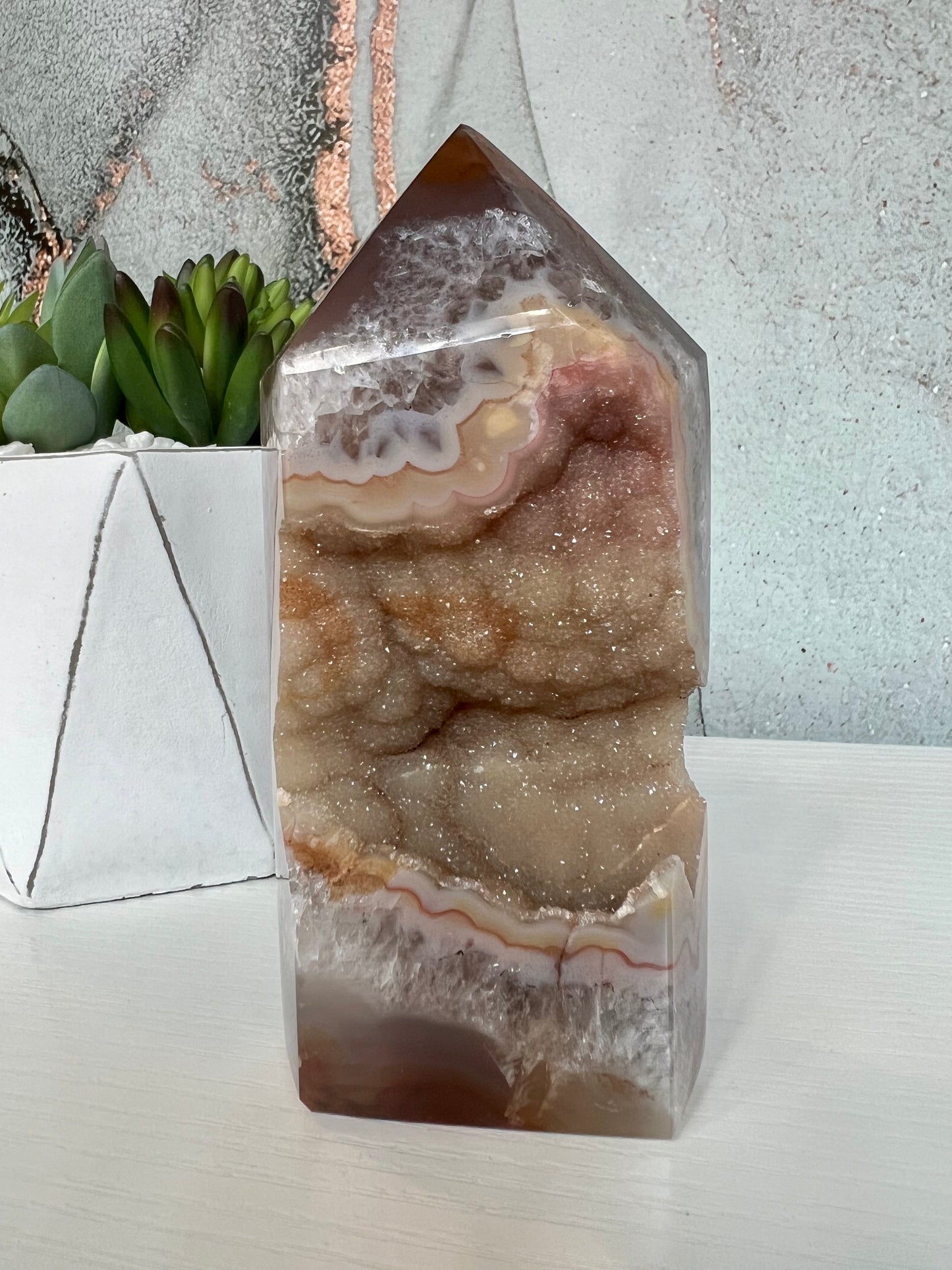 Druzy Agate tower