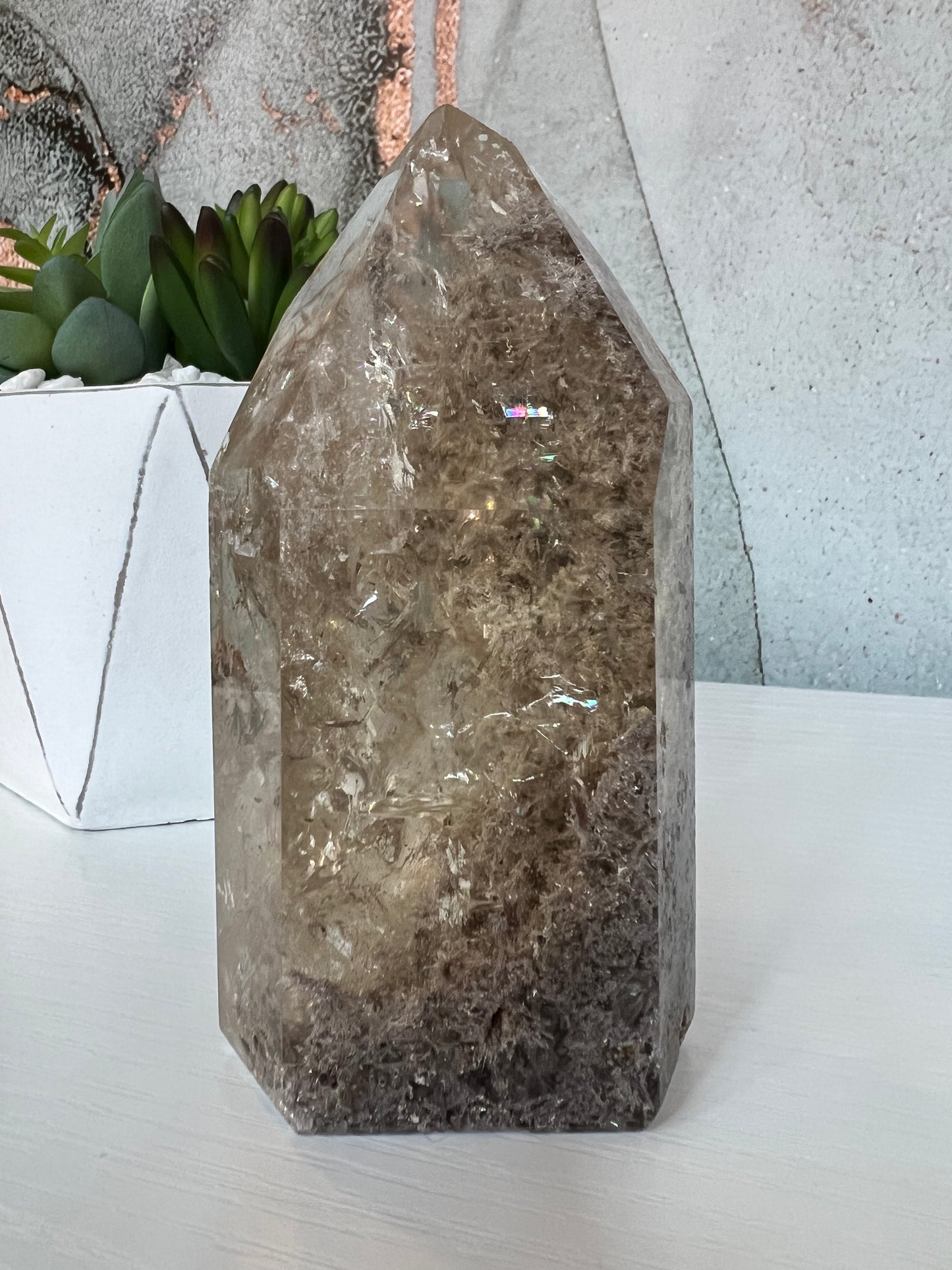 Citrine with Lodolite tower