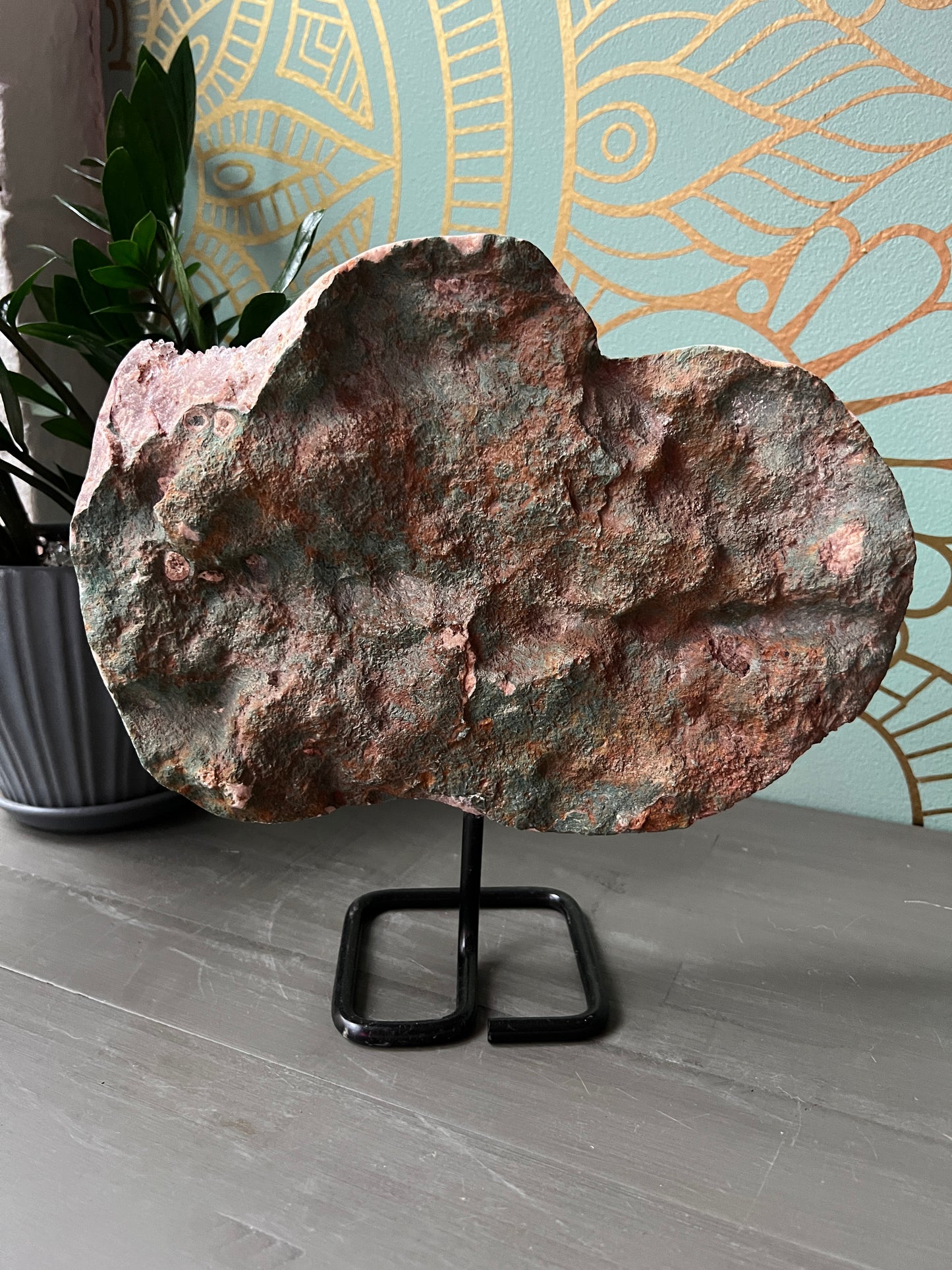 Pink Amethyst with Jasper cloud