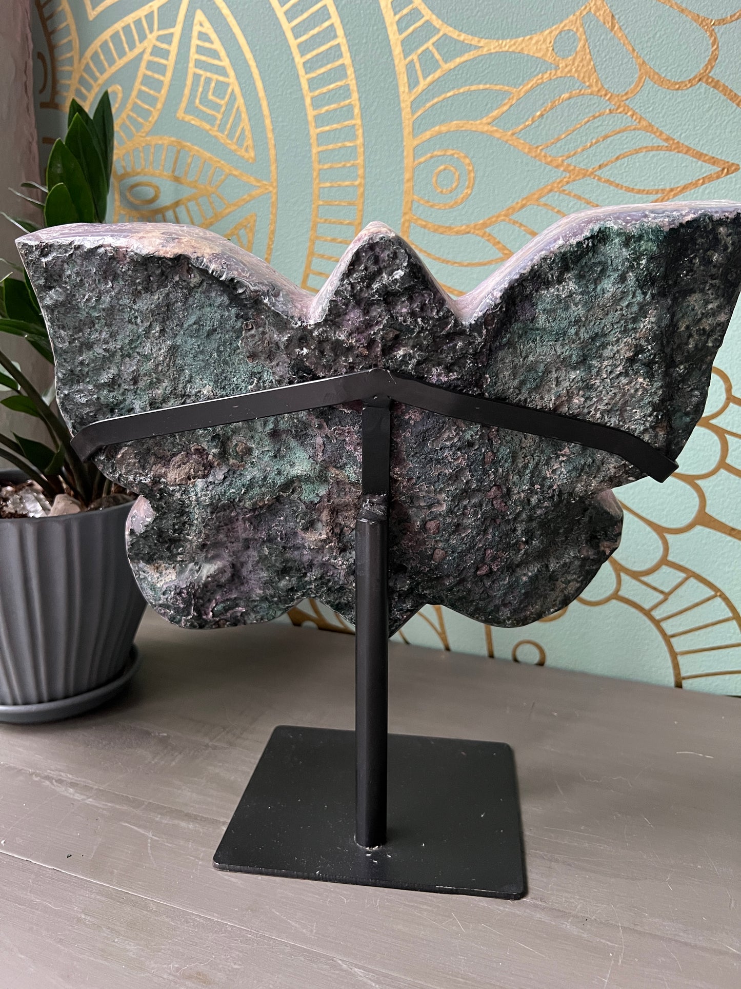 Amethyst with Calcite butterfly