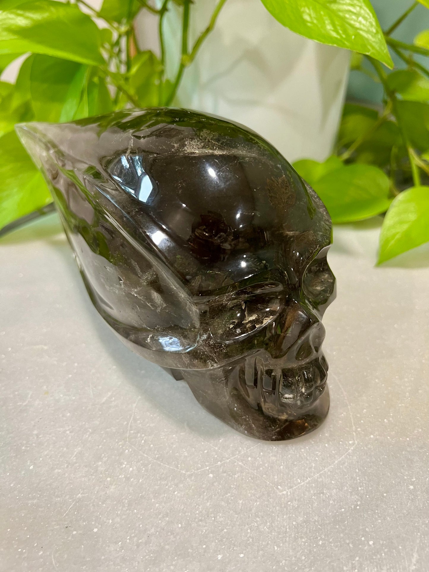 Smoky Quartz Traveler Skull