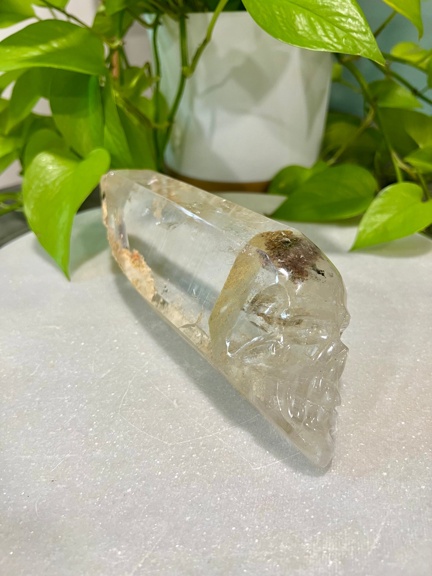 Diamantina Lemurian Quartz Skull Wand