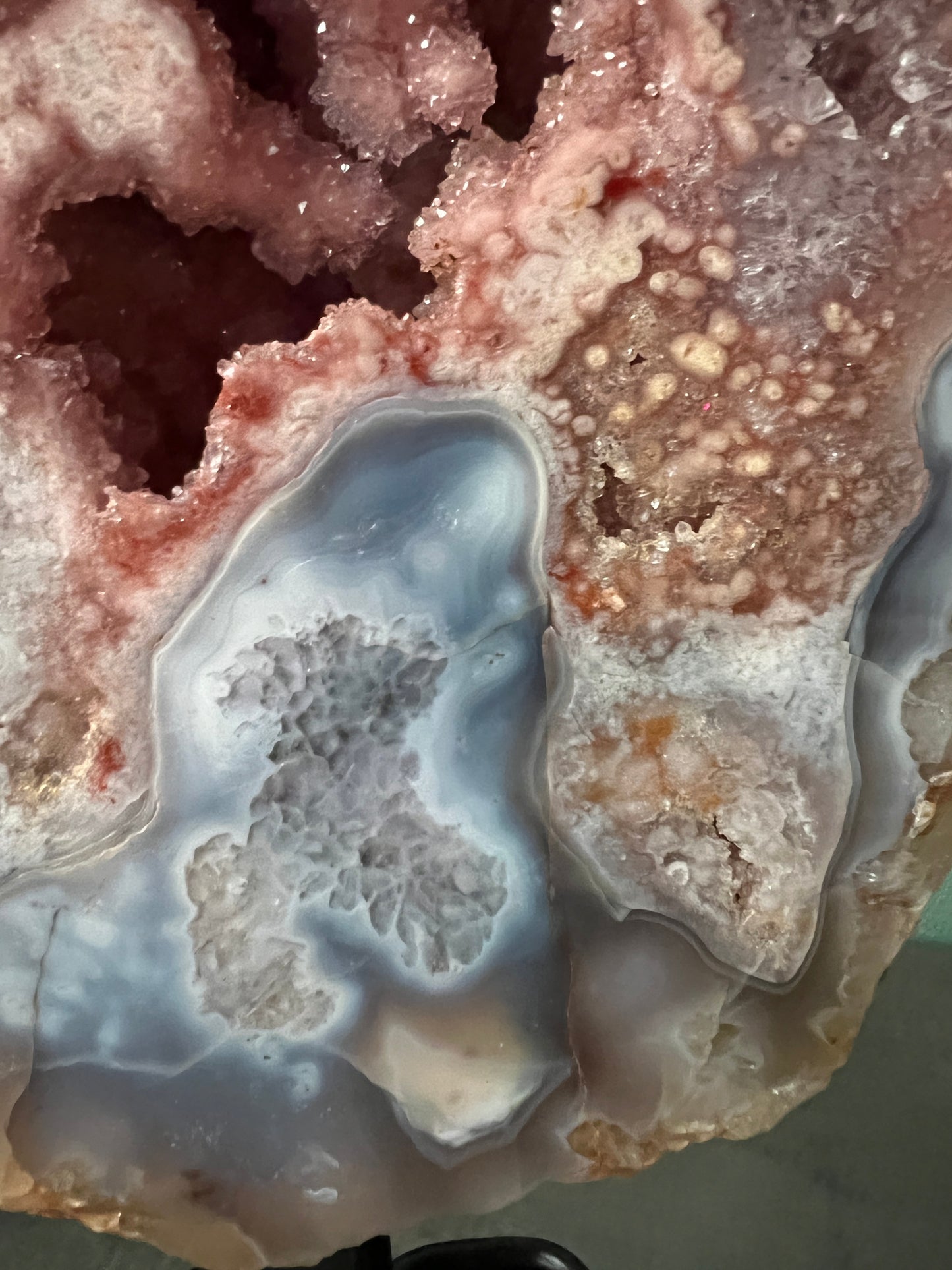 Pink Amethyst with Blue Agate slab